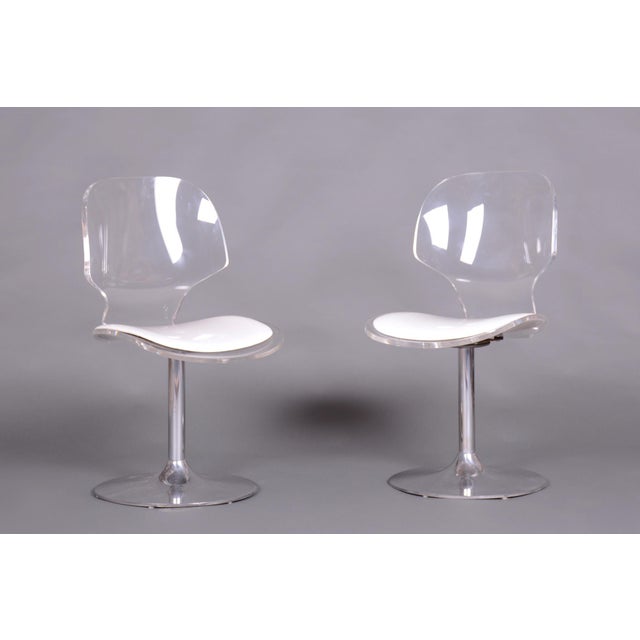 Mid-Century Modern Chairs in Chromed Steel and Acrylic Glass, Czech, 1960s, Set of 2 For Sale - Image 9 of 9