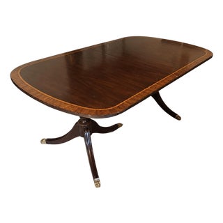 Vintage Henkel Harris 2207 Mahogany Double Pedestal Dining Table For Sale
