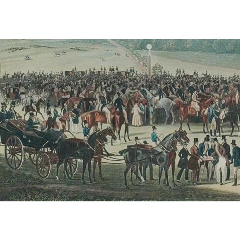 Classic colour plate II by James Pollard (1792-1867) titled, 'Epsom. The Betting Post' pub 1836 by Ackermann & Co! Image...