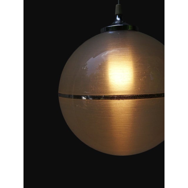 Vintage Italian Space Age Pendant Light in Acrylic Glass, Chrome and Steel, 1970s For Sale - Image 11 of 12