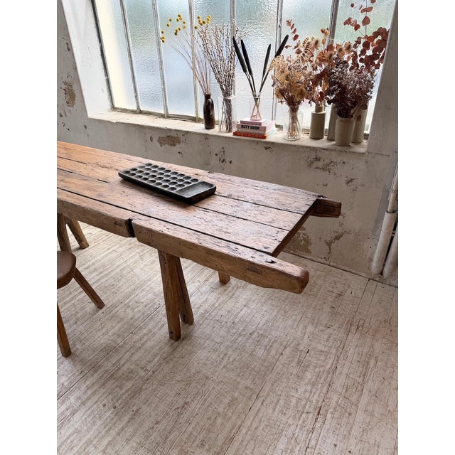 Brutalist Folk Art Table in Pine and Oak, 1950s For Sale - Image 18 of 18
