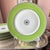 French 1980s 8 Ceralene “Directiore” green Limoges 10 1/4" dinner plates // A Raynaud et Cie // French porcelain // Made in France // French Empire For Sale - Image 3 of 10