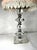 Glass Vintage Glass Ball Lamp + Shabby Chic Shade For Sale - Image 7 of 15
