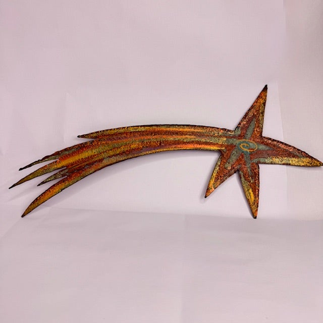 Signed Todd Shields Metal Shooting Star Wall Sculpture, Southwestern Desert Modern Decor For Sale - Image 12 of 12