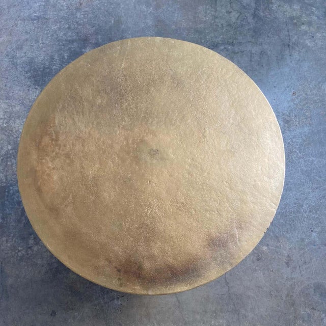 Brass Bistro Table or Entry Table in Aged Brass Finish For Sale - Image 8 of 10