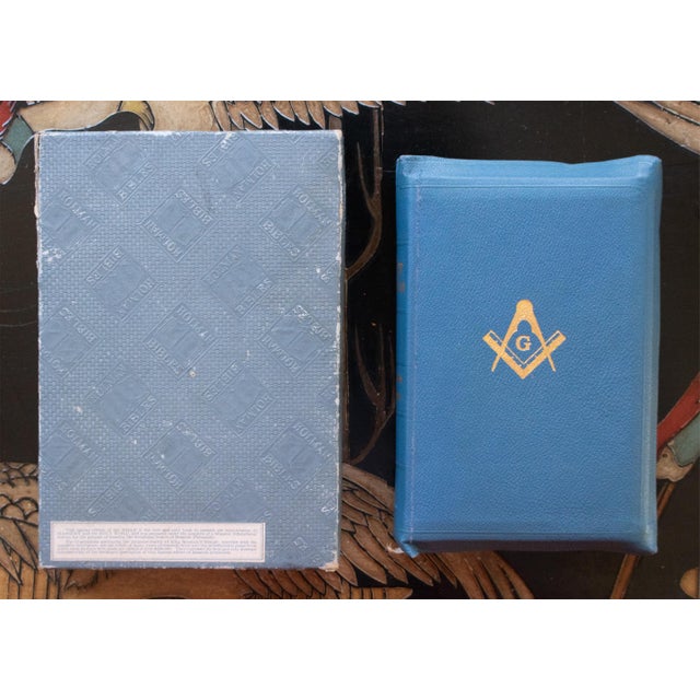 A vintage copy of Masonic Edition of the Holy Bible, embossed sealed by Windsor Lodge and signed. Comes in original case...