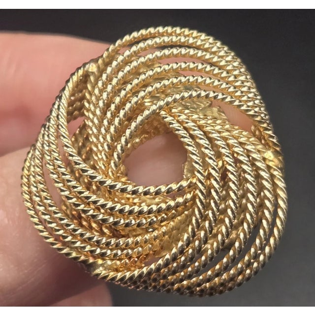 1940s Winard 12k Gold Filled Rope Swirl Brooch Pin For Sale - Image 9 of 13