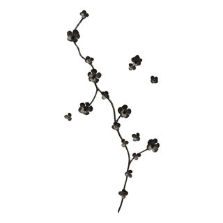 Warm Black Aria Floral Wall Sculpture For Sale
