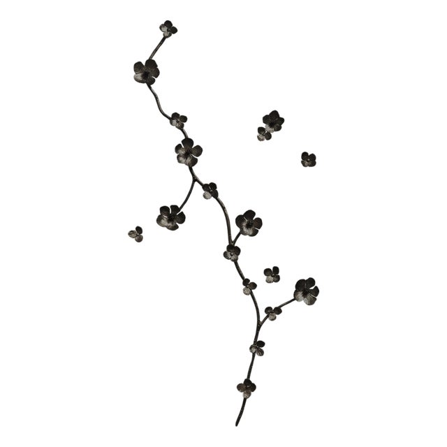Warm Black Aria Floral Wall Sculpture For Sale