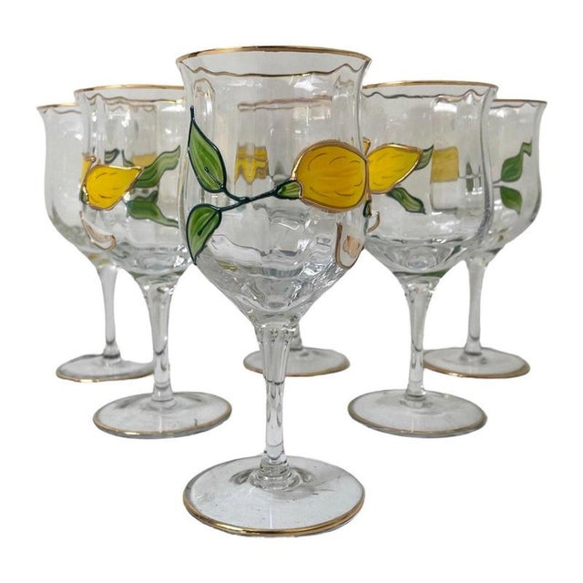 Hand-Painted Tiffany Series Wine Glasses by Paul Nagel, Germany, Set of 6 For Sale - Image 9 of 9