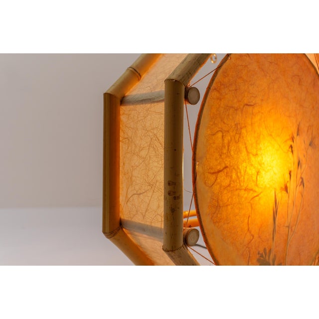Large Mid-Century Modern Japanese Wall Lamp in Bamboo and Rice Paper, 1960s For Sale - Image 9 of 13