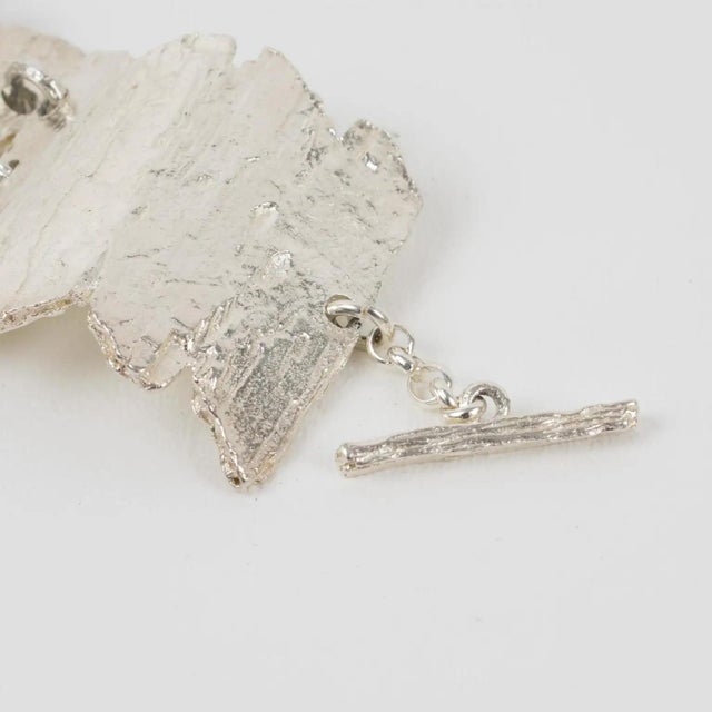 1990s Biche de Bere Paris Brutalist Silver Plate Link Bracelet For Sale - Image 5 of 9