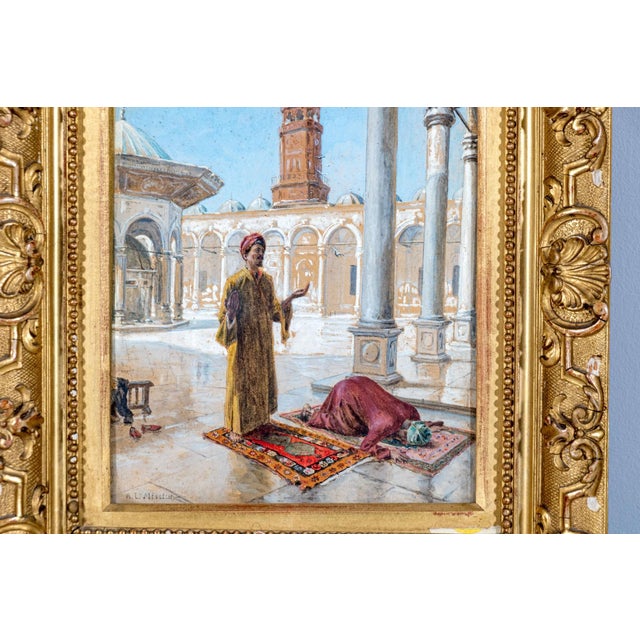 19th Century Prayer at the Muhammad Ali Mosque, Cairo by Alphons Leopold Mielich For Sale In Portland, ME - Image 6 of 8