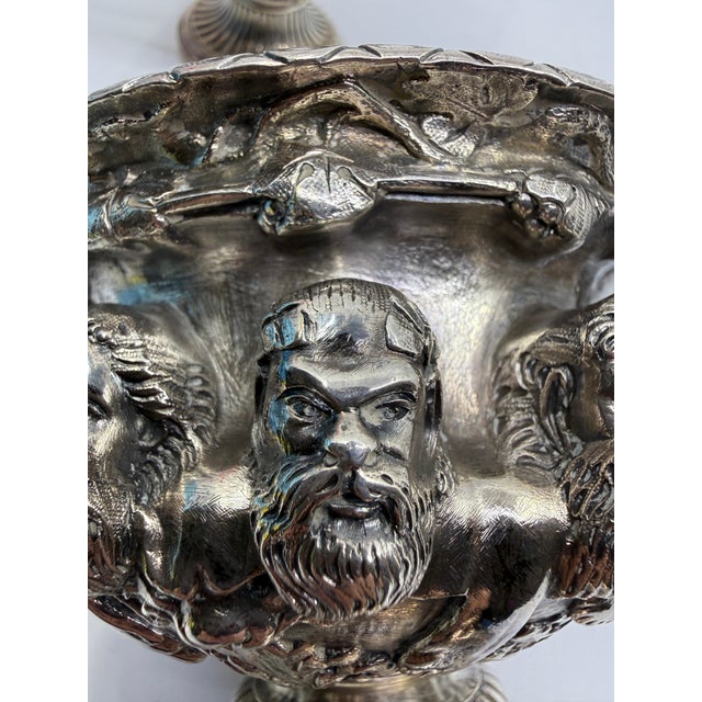 Bronze Pair 19th Century Grand Tour Neo Classical Silver Plated Warwick & Albani Urns For Sale - Image 8 of 18