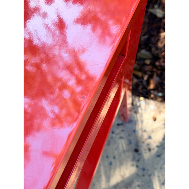 Modern Red Lacquered Desk and Chair For Sale - Image 13 of 14