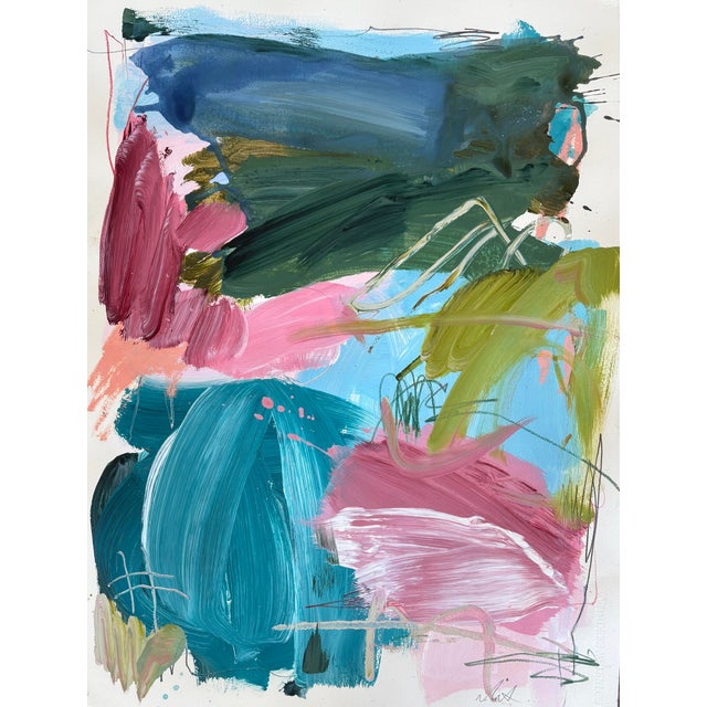 Contemporary Abstract Acrylic and Pencil on Paper "Alter04" by Marcus Aitken For Sale - Image 4 of 8