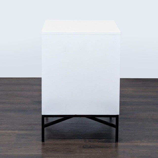 2010s West Elm Wood Tiled Nightstand For Sale - Image 5 of 9