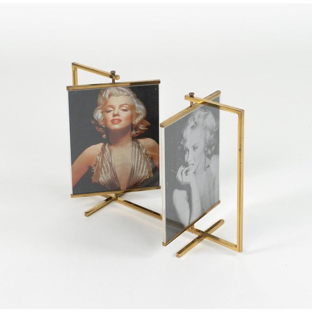Mid-Century Modern Brass and Acrylic Swivel Picture Frame, 1950s For Sale - Image 9 of 18