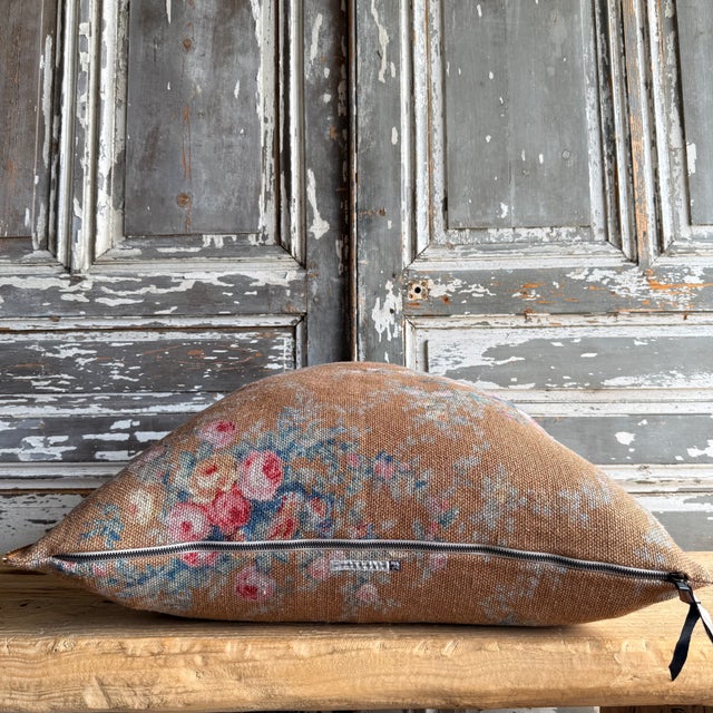French Linen Accent Cover – Pompadour Havane 26 For Sale - Image 4 of 7