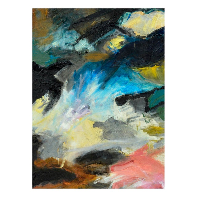 Crows On The Field - Abstract Expressionist Composition in Oil on Canvas Compelling abstract expressionist painting "Crows...