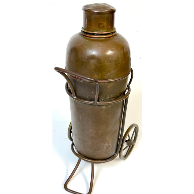 Italian Interwar Industrial Copper Cocktail Shaker with Wheeled Caddy, 1925-35 For Sale - Image 10 of 18