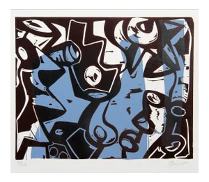 Charlie Hewitt, L, Woodblock