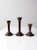 Brown Vintage Wood Candlestick Holders Set of 3 For Sale - Image 8 of 11