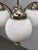 1930s Art Deco Nickel Chandelier with Opaline Glass Globes, 1930s For Sale - Image 5 of 14
