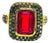 Bochic “Capri” Vintage Ruby & Natural Diamonds Ring Set In 18K Gold & Silver For Sale
