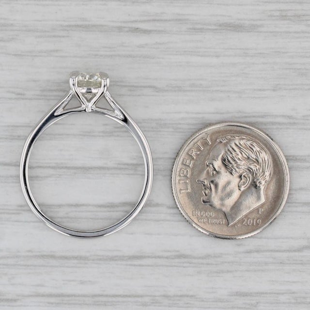 White 1ct Round Diamond Solitaire Engagement Ring 14k White Gold Size 7.25 Gia For Sale - Image 8 of 8