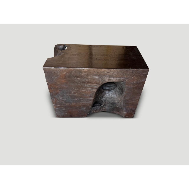 Andrianna Shamaris Sculptural Teak Wood Side Table Or Coffee Table For Sale - Image 4 of 5