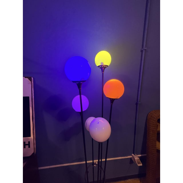 Vintage Sapling Floor Lamp in Opaline Glass and Brass, 1960s For Sale - Image 9 of 10