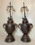 Up for sale is a large pair of antique Chinese bronze lidded incense urn converted table lamps. They're cast out of very...