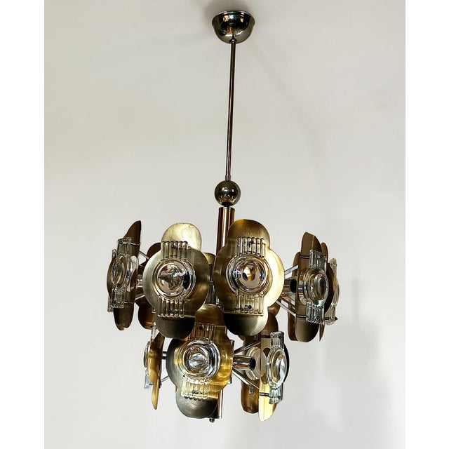 1970s Vintage Chandelier by Oscar Torlasco, 1970s For Sale - Image 5 of 8