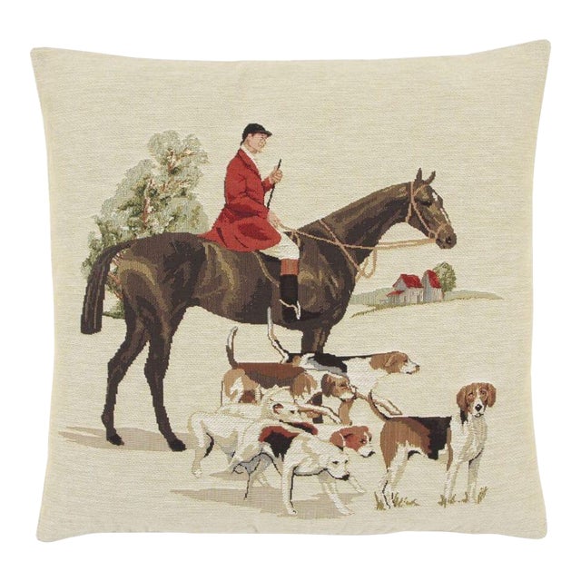 Hunting II Tapestry Cushion With Feather Filler - 46x46cm (18"x18") For Sale