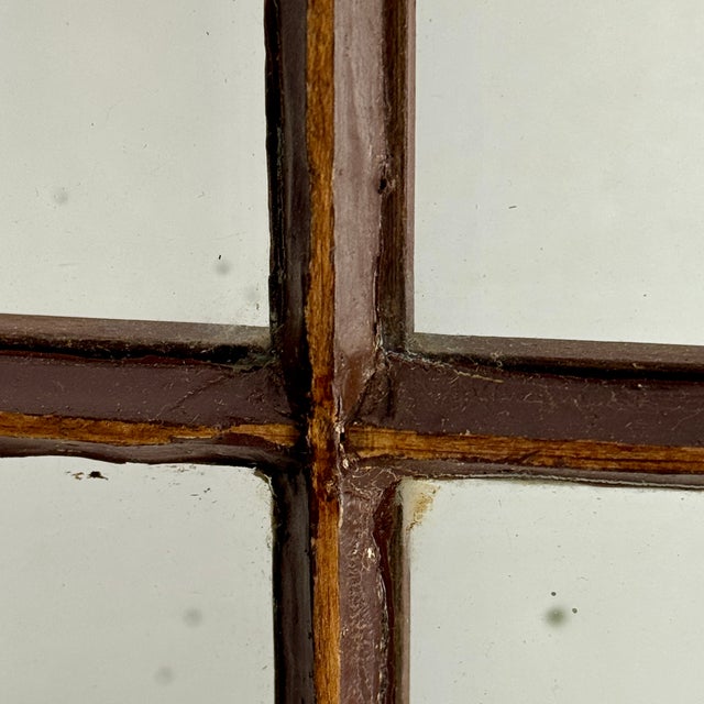 Gorgeous Antique Primitive Glass Front Wooden Painted Cabinet Cupboard For Sale - Image 14 of 16