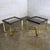 Late 20th Century Modern End or Side Tables 1 Rectangle & 1 Square W/Glass Inset Tops & Brass Plate Bases For Sale - Image 13 of 18