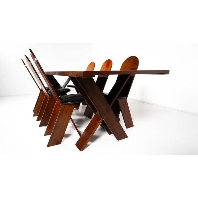 Mid-Century Modern Dining Set by Marco Zanuzo for Poggi, 1970s, Set of 7 For Sale - Image 17 of 18