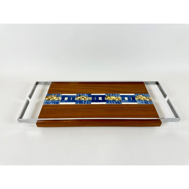 Mid-Century Modern Teak Serving Tray with Tile Inlay, 1960s For Sale - Image 10 of 10