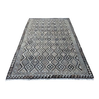 6ft 8in X 10ft Turkish Handwoven Wool Kilim Area Rug For Sale