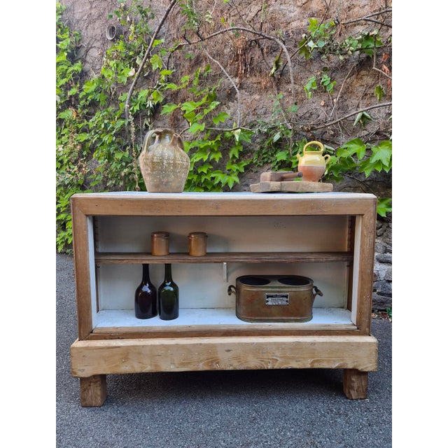 Antique French Patisserie Counter Kitchen Island with Marble Top, 1930 For Sale - Image 6 of 18