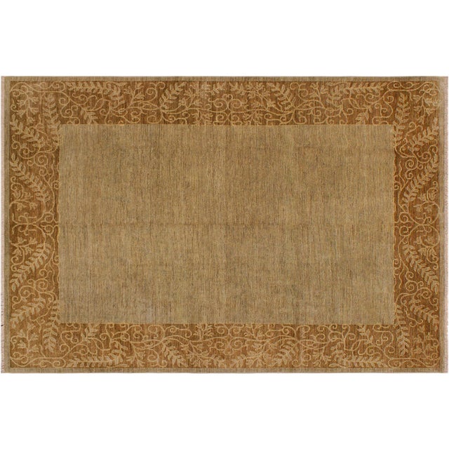 Green Modern Ziegler Green/Brown Wool Rug - 8'11'' X 11'10'' For Sale - Image 8 of 10