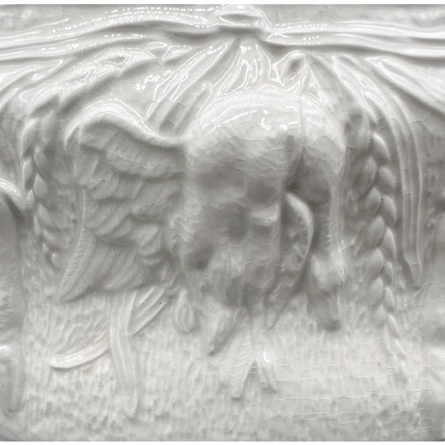 Vintage English Portmeirion White Relief Covered Serving Bowl | Oven-to-Table Dish - Cottagecore, European Countryside For Sale - Image 15 of 16