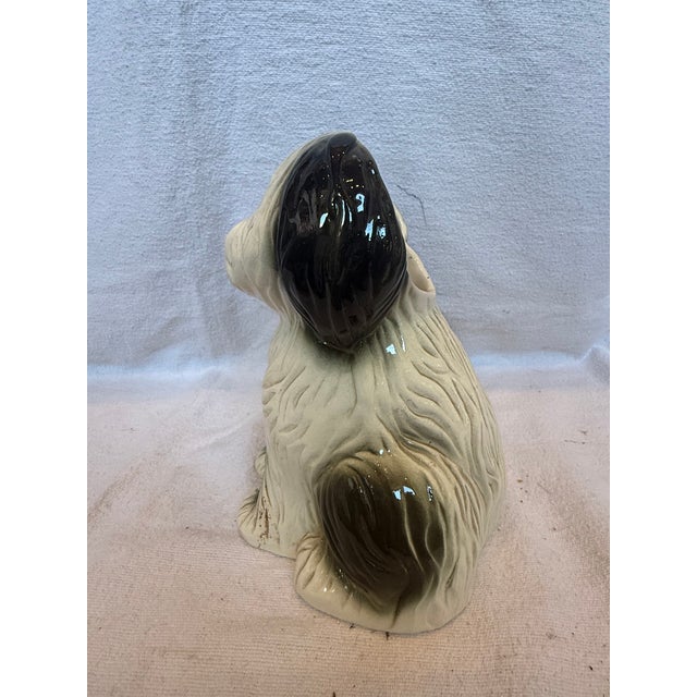 1940s Porcelain Shaggy Sheep Dog Planter For Sale - Image 4 of 9
