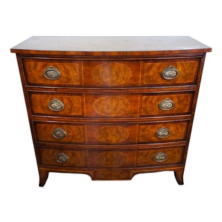 Vintage English Regency Style Carved Walnut Commode Chest by Theodore Alexander For Sale