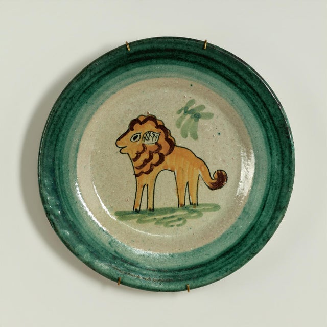 Ceramic Vintage Italian Dishes With African Animals - Set of Eight For Sale - Image 7 of 16