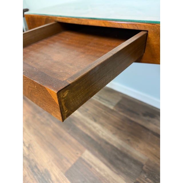 Vintage Italian Burl Wood Writing Desk With Parquetry Top & Cabriole Legs For Sale In Birmingham - Image 6 of 8