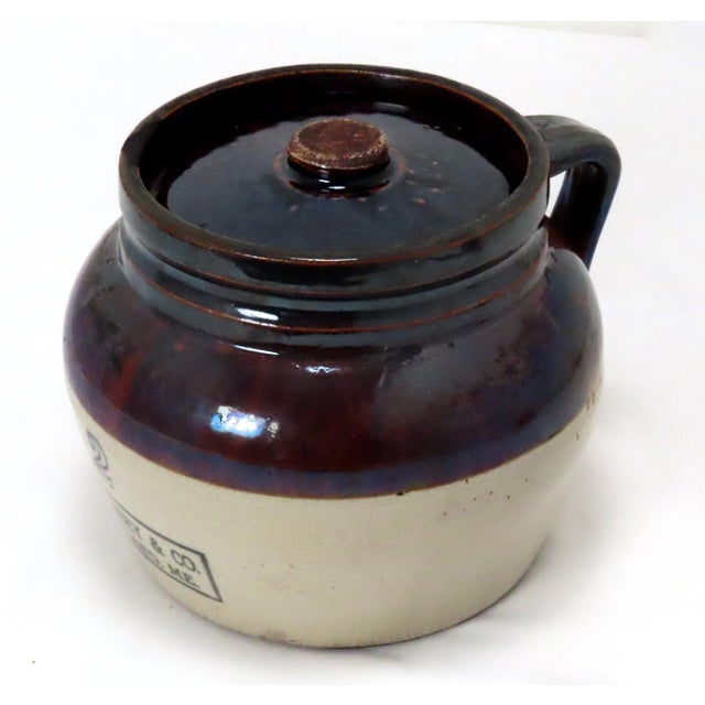 Antique American Stoneware Boston Baked Beans Cooking Pot From Portland Maine For Sale In Boston - Image 6 of 13