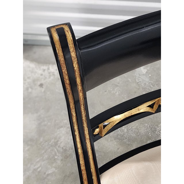 Maitland-Smith Regency Style Ebonized & Gilt Armchairs- A Pair For Sale - Image 16 of 16