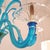 1980s Venini Style Blue Murano Glass Neoclassical Chandelier For Sale - Image 9 of 12